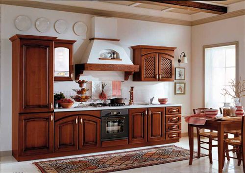 Образец итальянской кухни с деревянными фасадами Гуарди